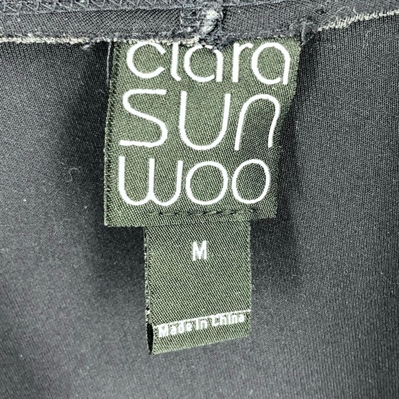Clara Sun Woo Size Medium Neoprene Open Front Cardigan Coatigan Long Jacket Gray - Picture 3 of 7